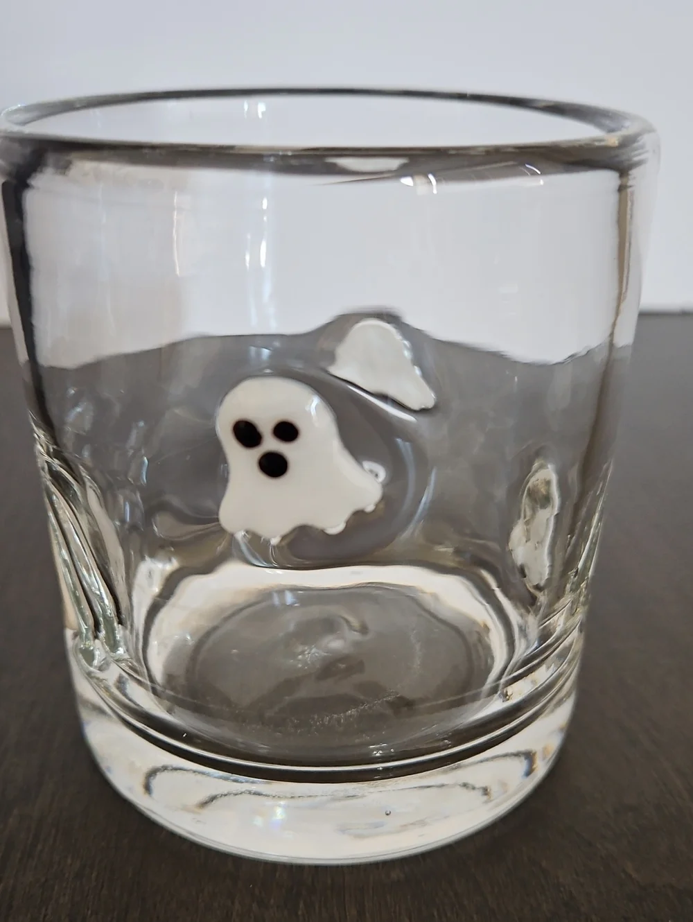 Crate & Barrel Halloween Ghost Icon 15-Oz. Double Old Fashion Glass - 1 Glass